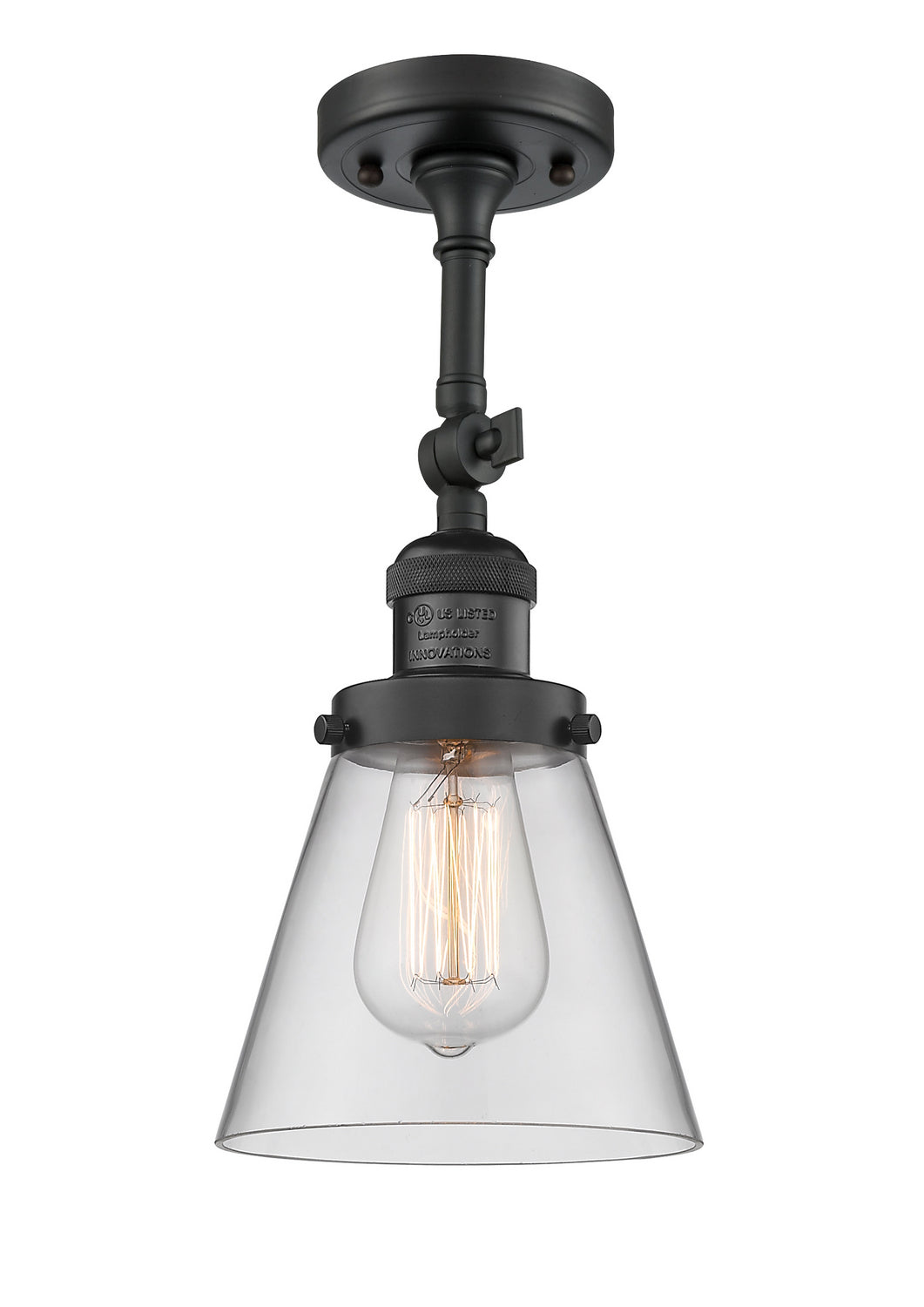 Innovations - 201F-BK-G62 - One Light Semi-Flush Mount - Franklin Restoration - Matte Black