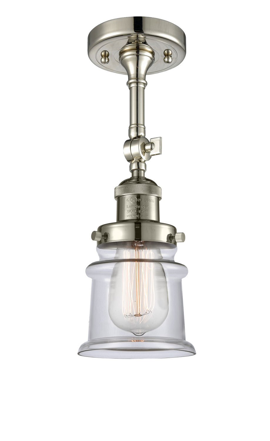 Innovations - 201F-PN-G182S - One Light Semi-Flush Mount - Franklin Restoration - Polished Nickel