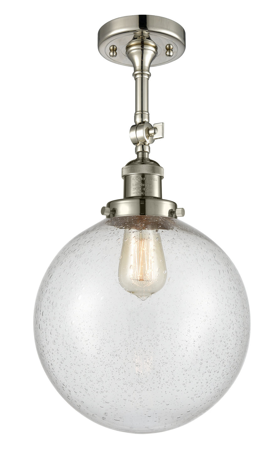 Innovations - 201F-PN-G204-10 - One Light Semi-Flush Mount - Franklin Restoration - Polished Nickel