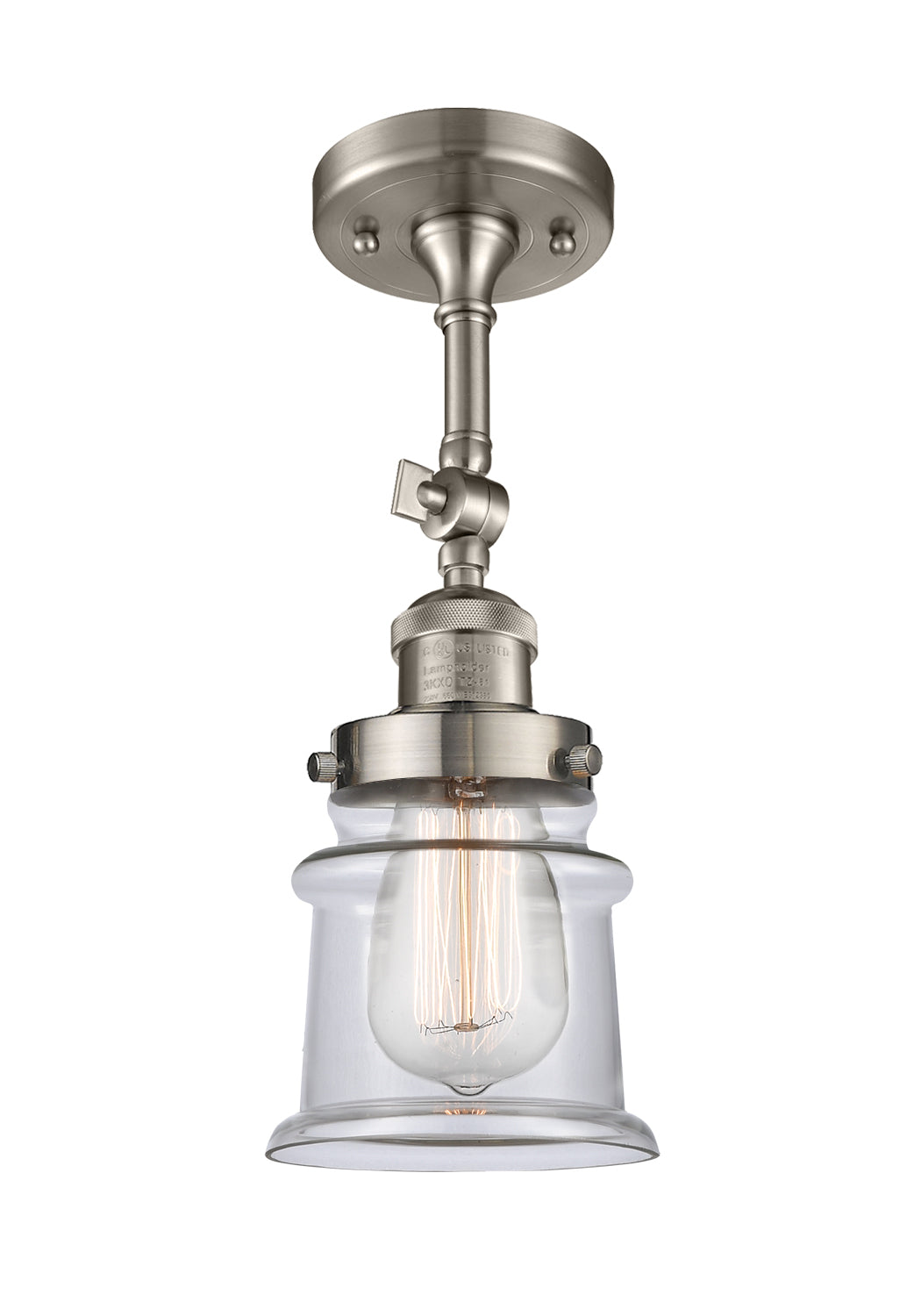 Innovations - 201F-SN-G182S - One Light Semi-Flush Mount - Franklin Restoration - Brushed Satin Nickel