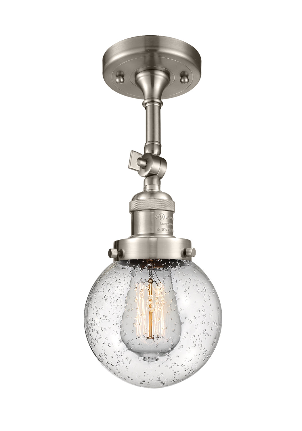 Innovations - 201F-SN-G204-6 - One Light Semi-Flush Mount - Franklin Restoration - Brushed Satin Nickel