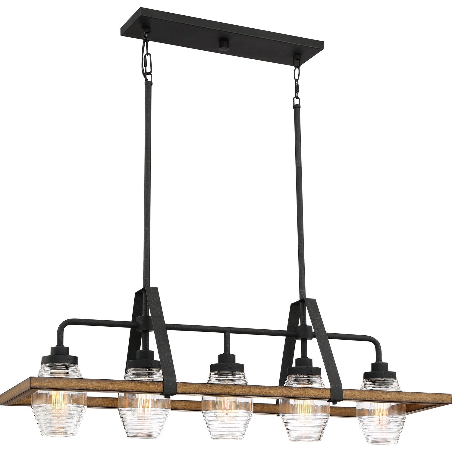 Quoizel - GUI540GK - Five Light Island Chandelier - Guilford - Grey Ash