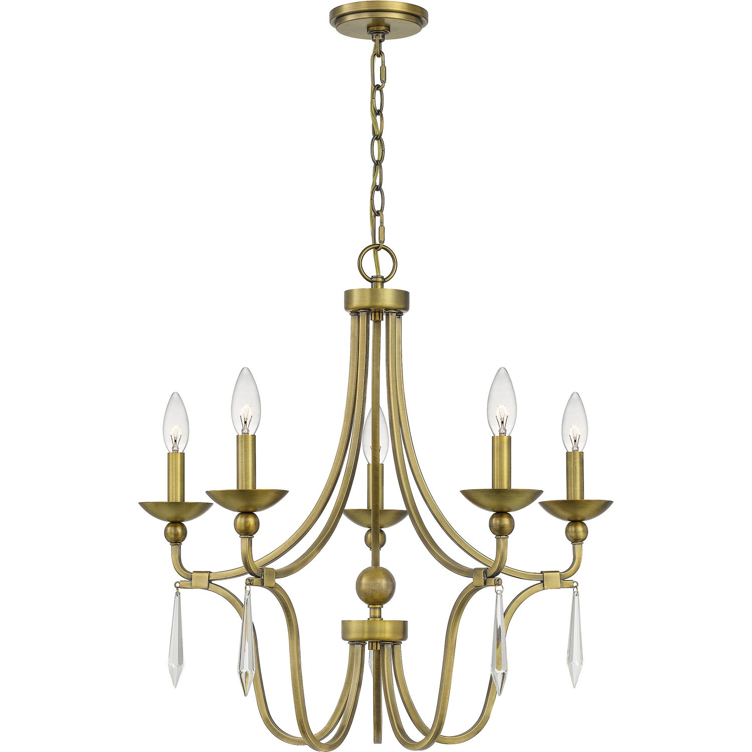 Quoizel - JOU5025AB - Five Light Chandelier - Joules - Aged Brass