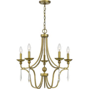 Quoizel - JOU5025AB - Five Light Chandelier - Joules - Aged Brass
