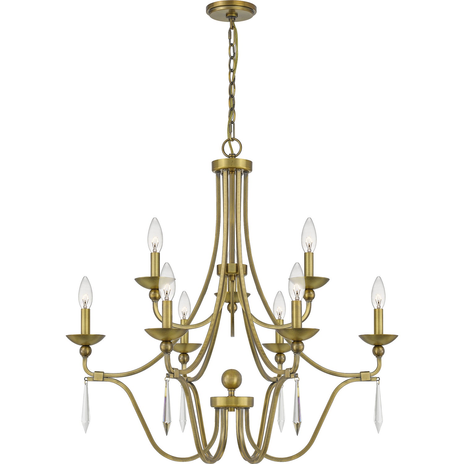 Quoizel - JOU5032AB - Nine Light Chandelier - Joules - Aged Brass