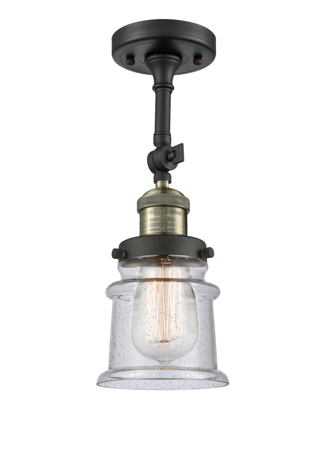 Innovations - 201F-BAB-G184S - One Light Semi-Flush Mount - Franklin Restoration - Black Antique Brass