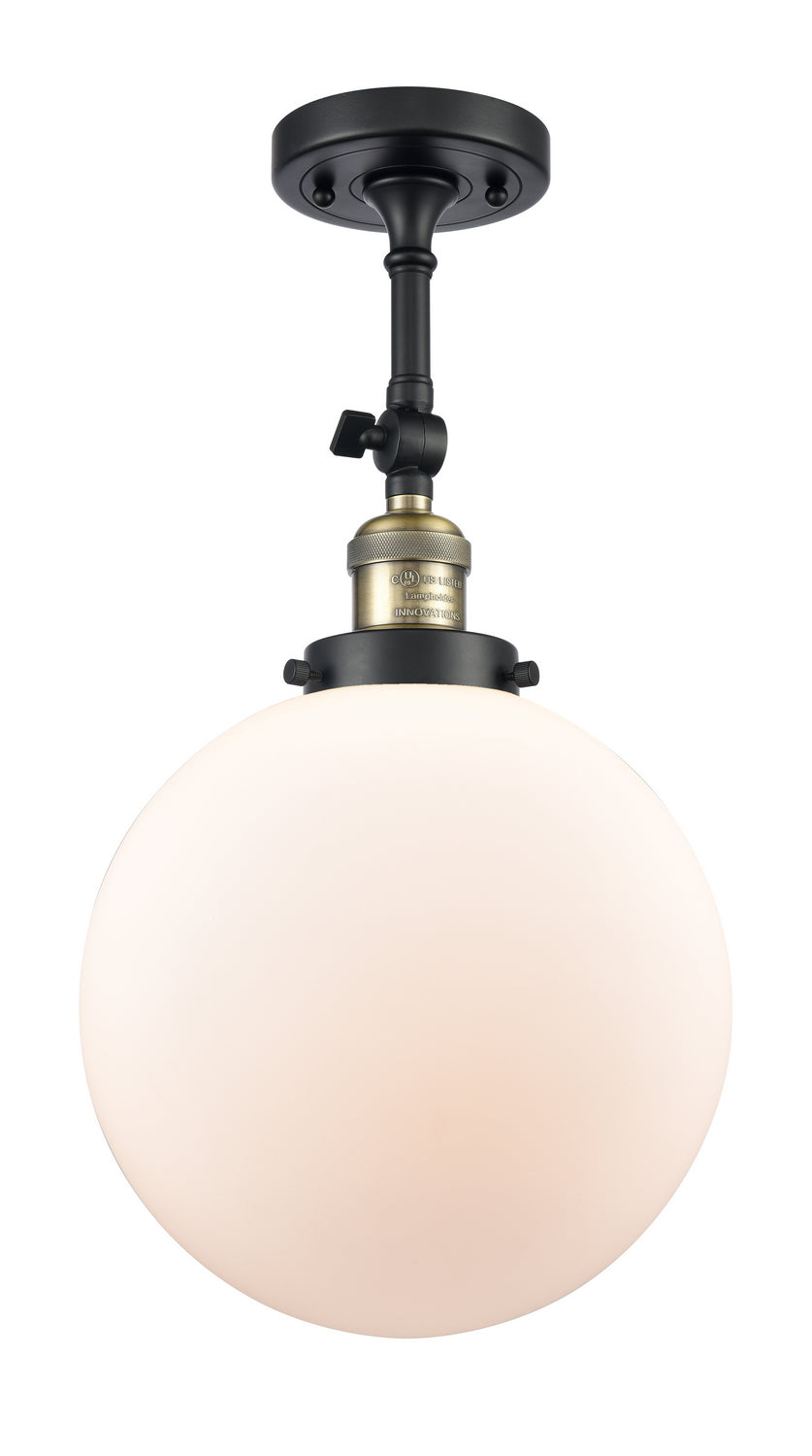 Innovations - 201F-BAB-G201-10 - One Light Semi-Flush Mount - Franklin Restoration - Black Antique Brass