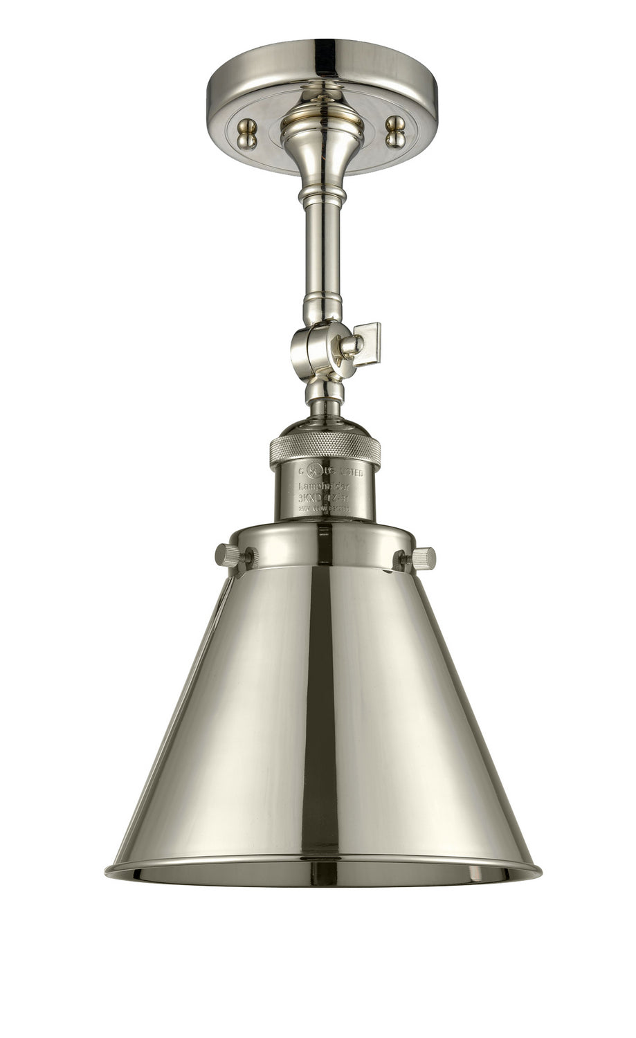 Innovations - 201F-PN-M13-PN - One Light Semi-Flush Mount - Franklin Restoration - Polished Nickel