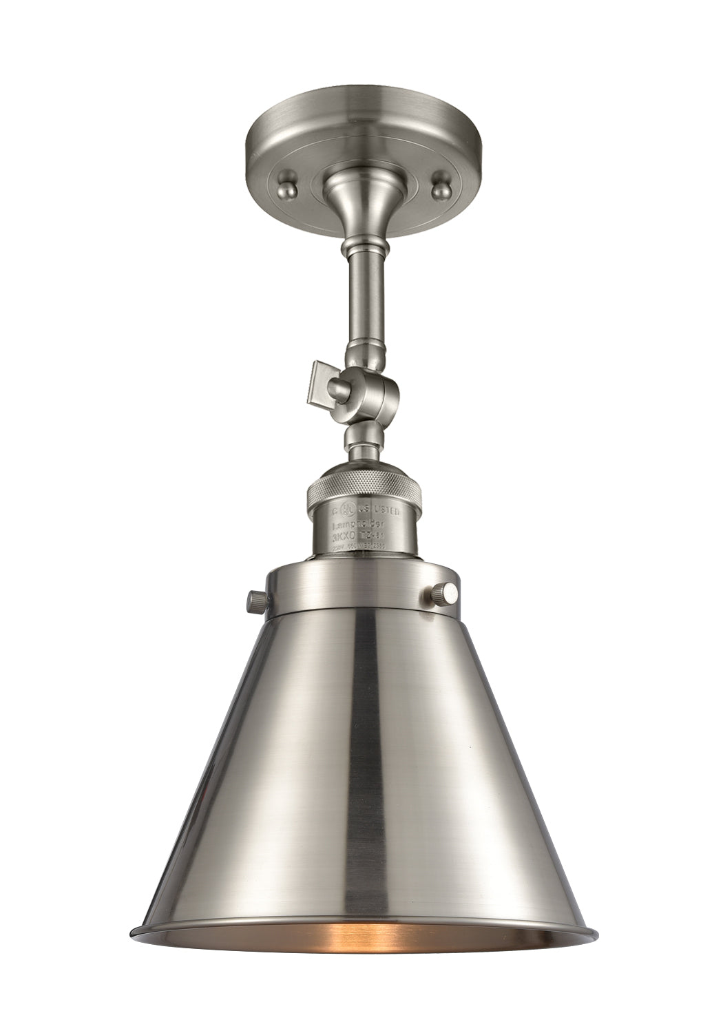 Innovations - 201F-SN-M13-SN - One Light Semi-Flush Mount - Franklin Restoration - Brushed Satin Nickel