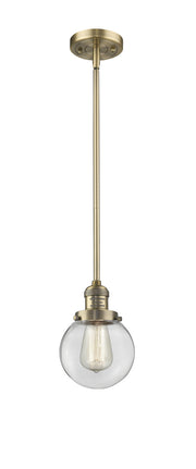 Innovations - 201S-BB-G202-6 - One Light Mini Pendant - Franklin Restoration - Brushed Brass