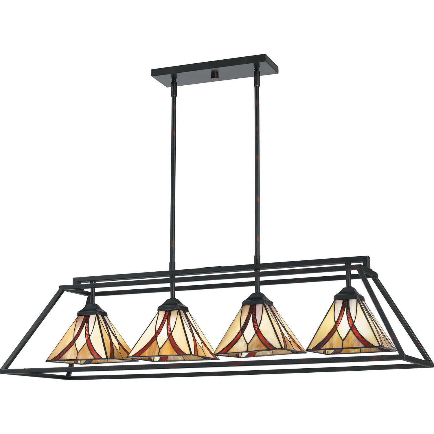 Quoizel - TFAS442VA - Four Light Island Chandelier - Asheville - Valiant Bronze