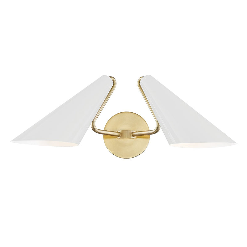 Mitzi - H399102-AGB/DG - Two Light Wall Sconce - Talia - Aged Brass/Dove Gray Combo