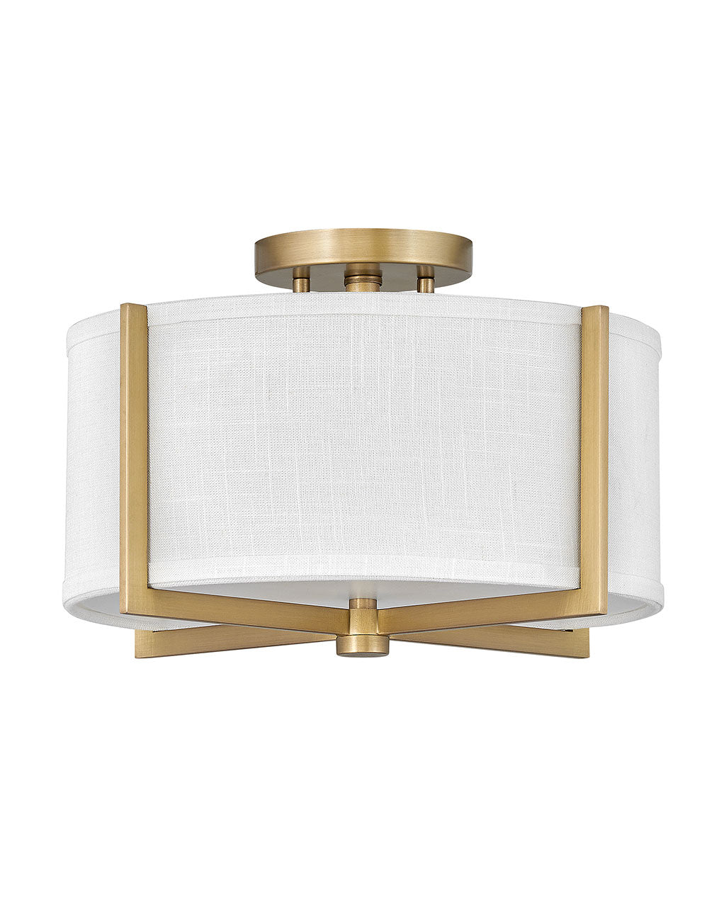 Hinkley - 41706HB - LED Semi-Flush Mount - Axis Off White - Heritage Brass