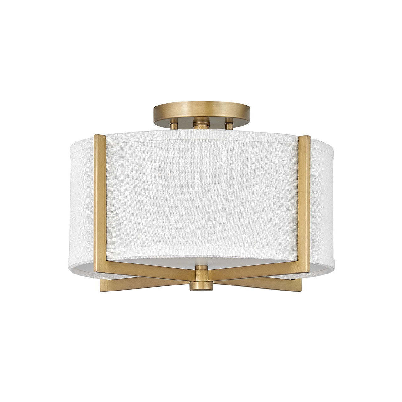Hinkley - 41706HB - LED Semi-Flush Mount - Axis Off White - Heritage Brass
