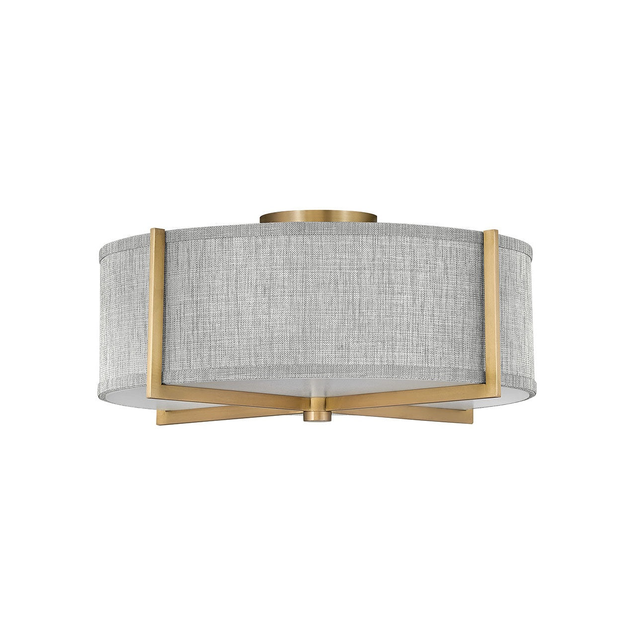 Hinkley - 41707HB - LED Semi-Flush Mount - Axis Heathered Gray - Heritage Brass