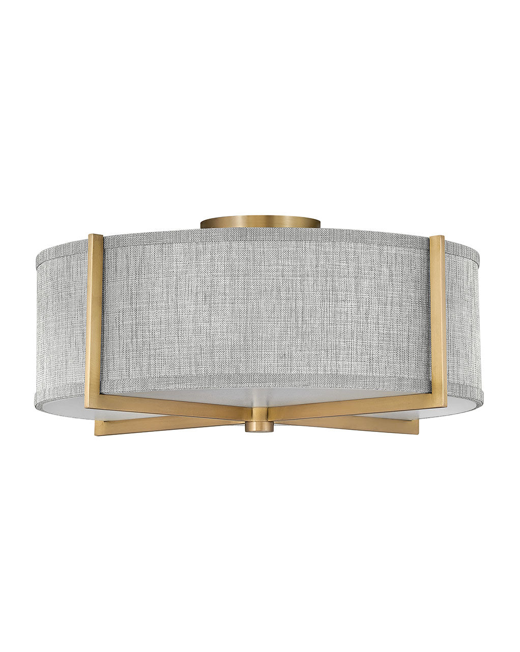 Hinkley - 41707HB - LED Semi-Flush Mount - Axis Heathered Gray - Heritage Brass