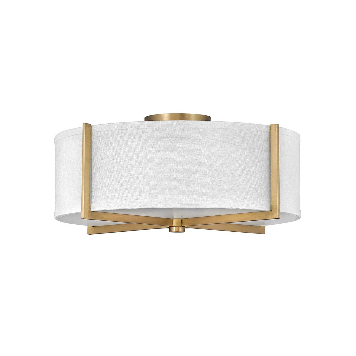 Hinkley - 41708HB - LED Semi-Flush Mount - Axis Off White - Heritage Brass