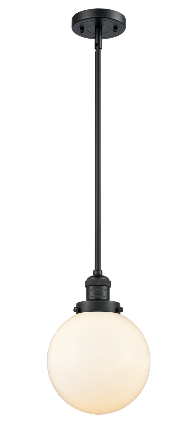 Innovations - 201S-BK-G201-8 - One Light Mini Pendant - Franklin Restoration - Matte Black
