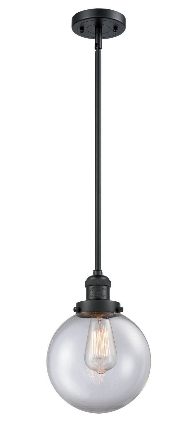 Innovations - 201S-BK-G202-8 - One Light Mini Pendant - Franklin Restoration - Matte Black