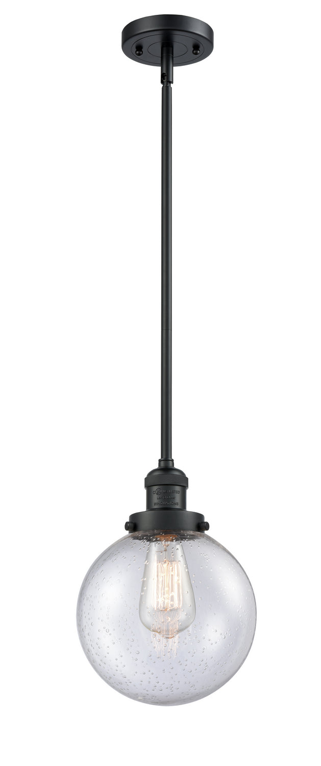 Innovations - 201S-BK-G204-8 - One Light Mini Pendant - Franklin Restoration - Matte Black