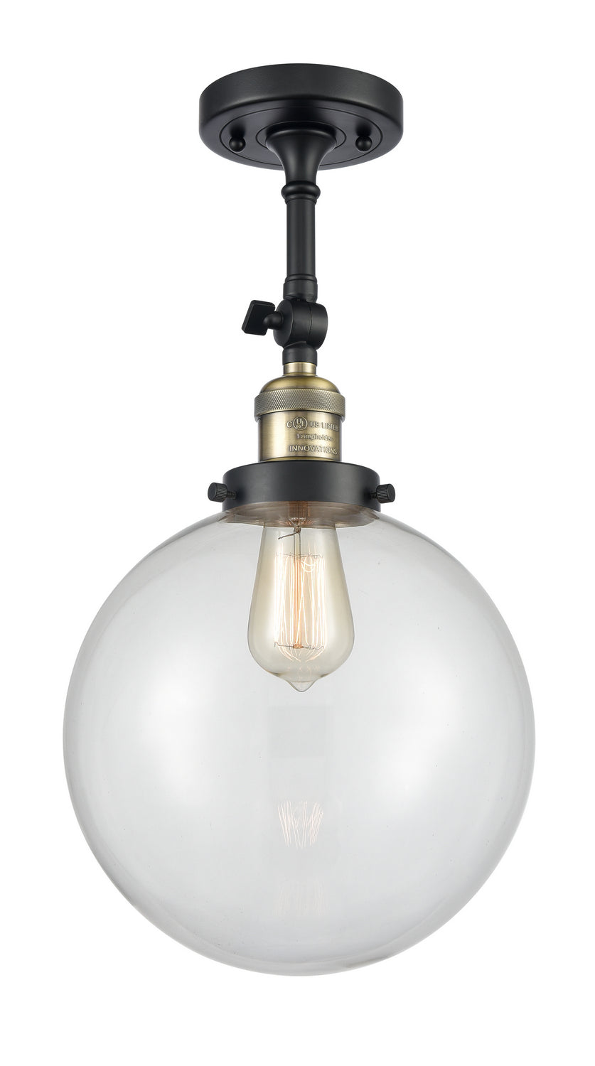 Innovations - 201F-BAB-G202-10 - One Light Semi-Flush Mount - Franklin Restoration - Black Antique Brass
