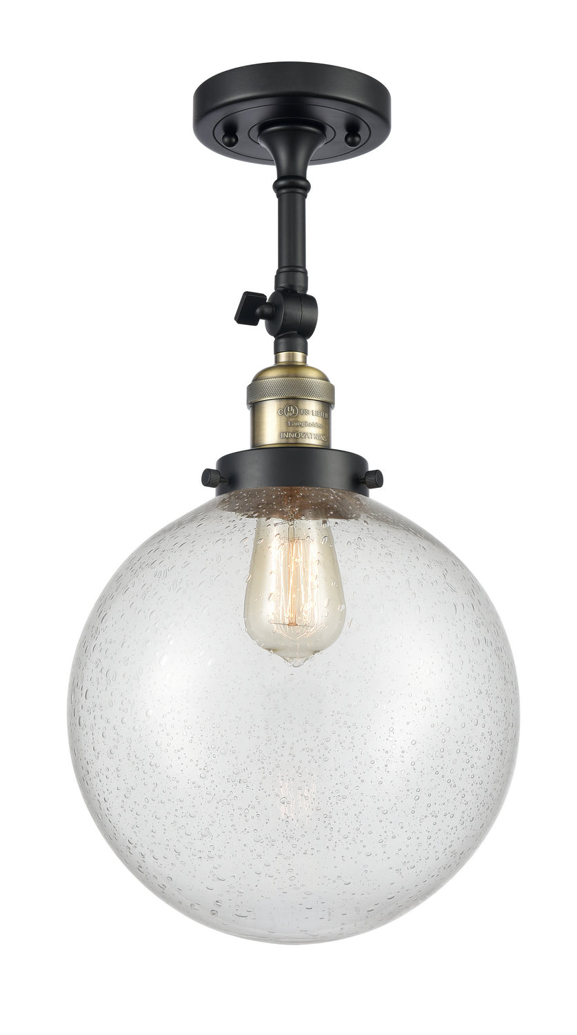 Innovations - 201F-BAB-G204-10 - One Light Semi-Flush Mount - Franklin Restoration - Black Antique Brass