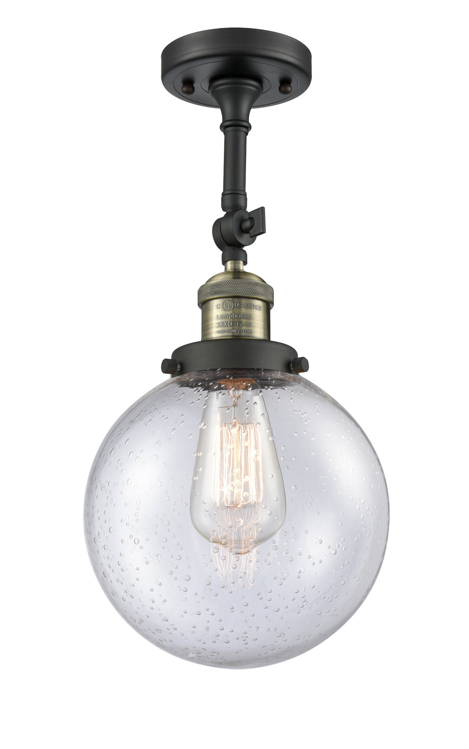 Innovations - 201F-BAB-G204-8 - One Light Semi-Flush Mount - Franklin Restoration - Black Antique Brass