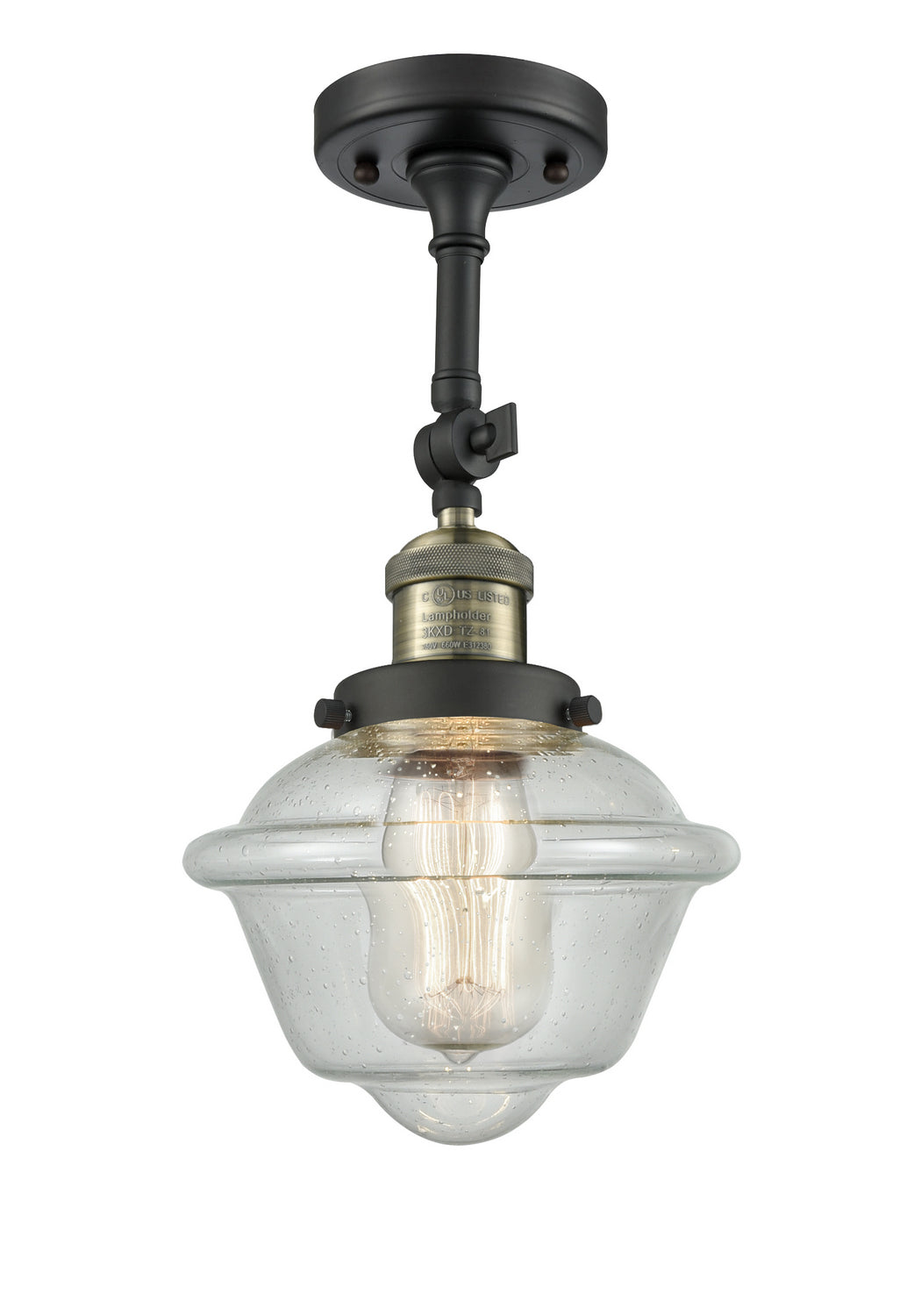 Innovations - 201F-BAB-G534 - One Light Semi-Flush Mount - Franklin Restoration - Black Antique Brass