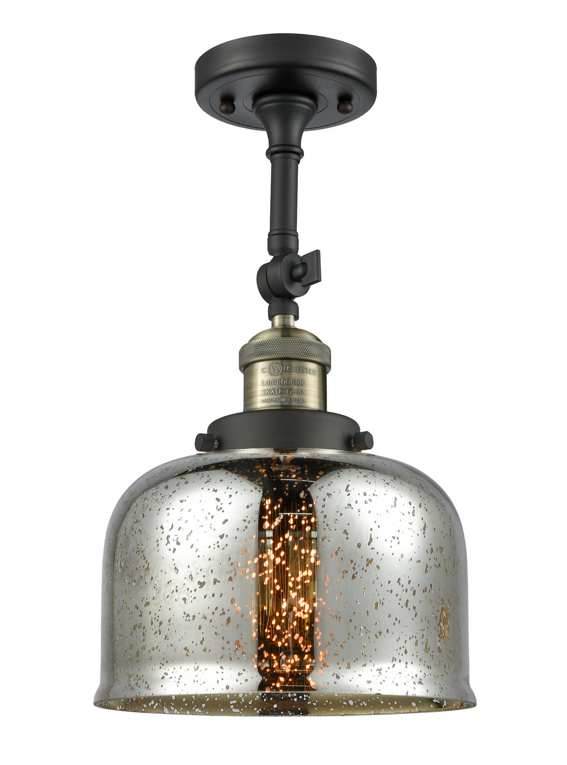Innovations - 201F-BAB-G78 - One Light Semi-Flush Mount - Franklin Restoration - Black Antique Brass