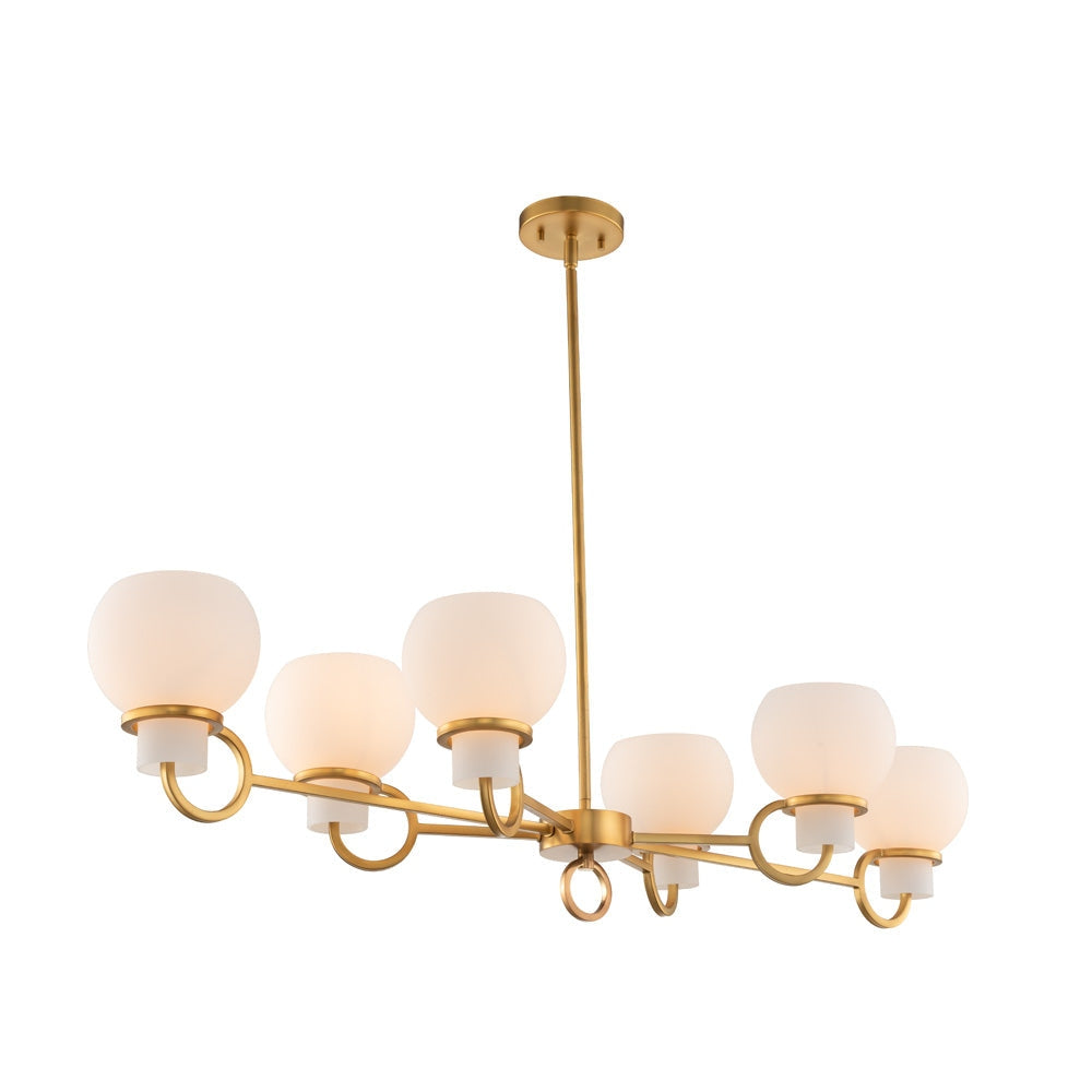 Kalco - 513061WB - Six Light Island Pendant - Ascher - Winter Brass