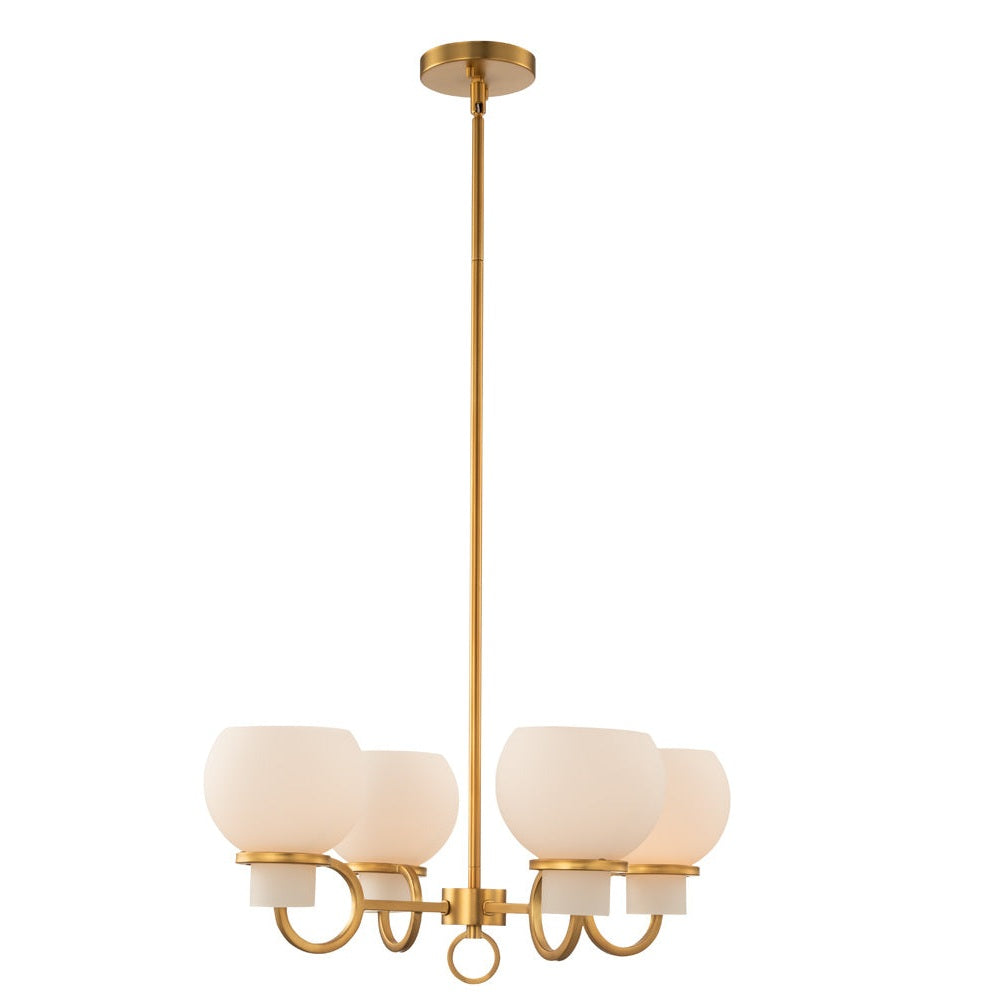 Kalco - 513071WB - Four Light Chandelier - Ascher - Winter Brass