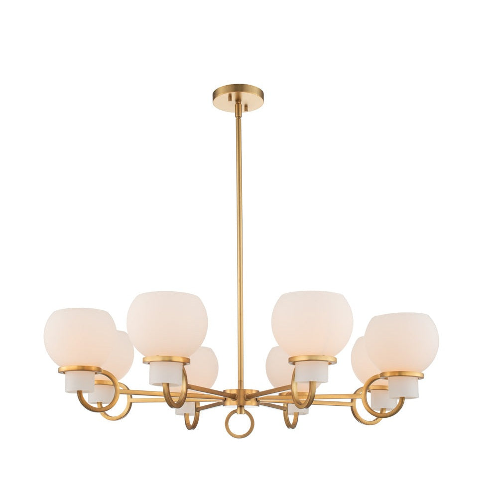 Kalco - 513073WB - Eight Light Chandelier - Ascher - Winter Brass