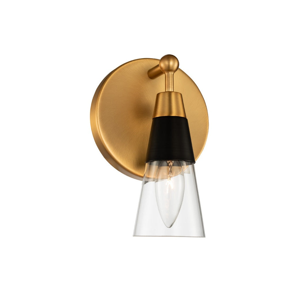 Kalco - 513131BNB - One Light Bath - Ponti - Matte Black w New Brass