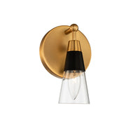Kalco - 513131BNB - One Light Bath - Ponti - Matte Black w New Brass