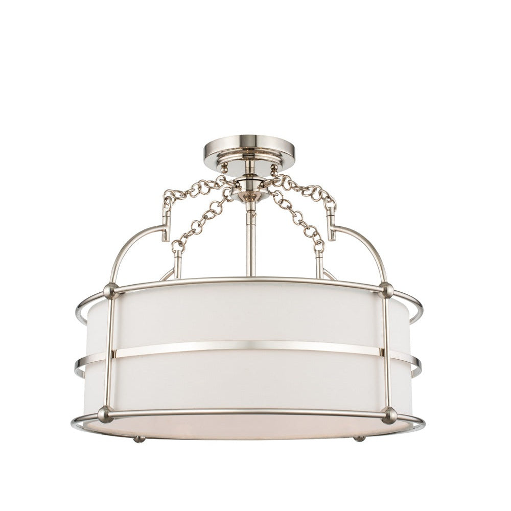 Kalco - 513241PN - Five Light Convertible Pendant / Semi Flush - Carson - Polished Nickel