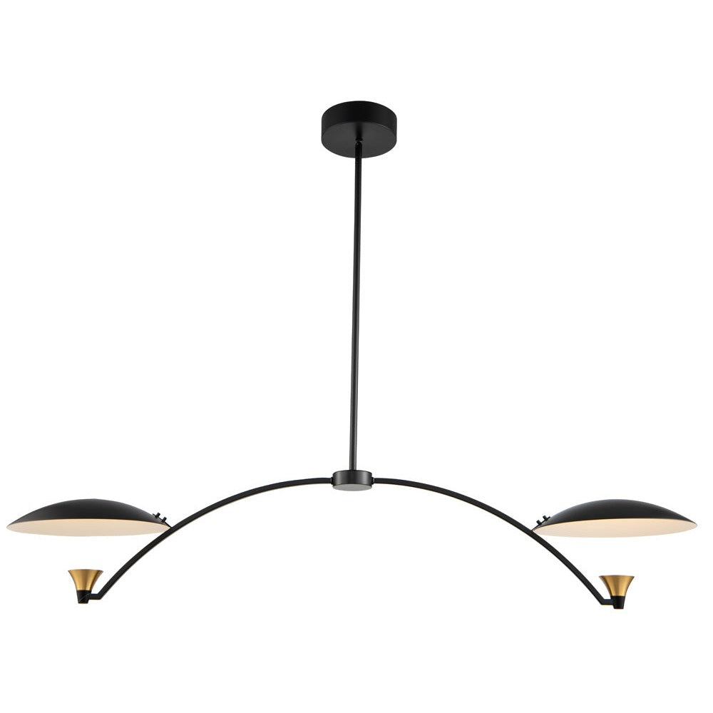 Kalco - 513661BWB - LED Island Pendant - Redding - Matte Black w White and Brass Accent