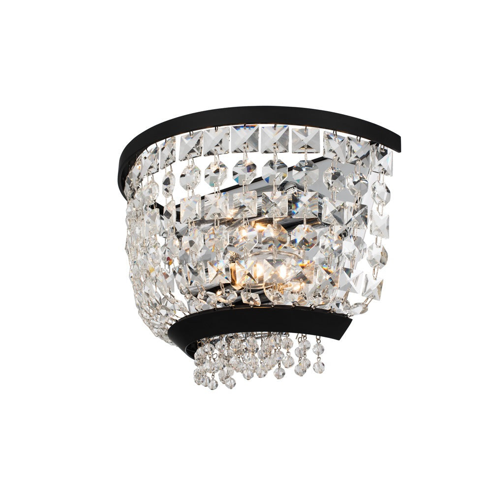 Allegri - 037321-052-FR001 - Two Light Wall Sconce - Terzo - Matte Black w Polished Chrome