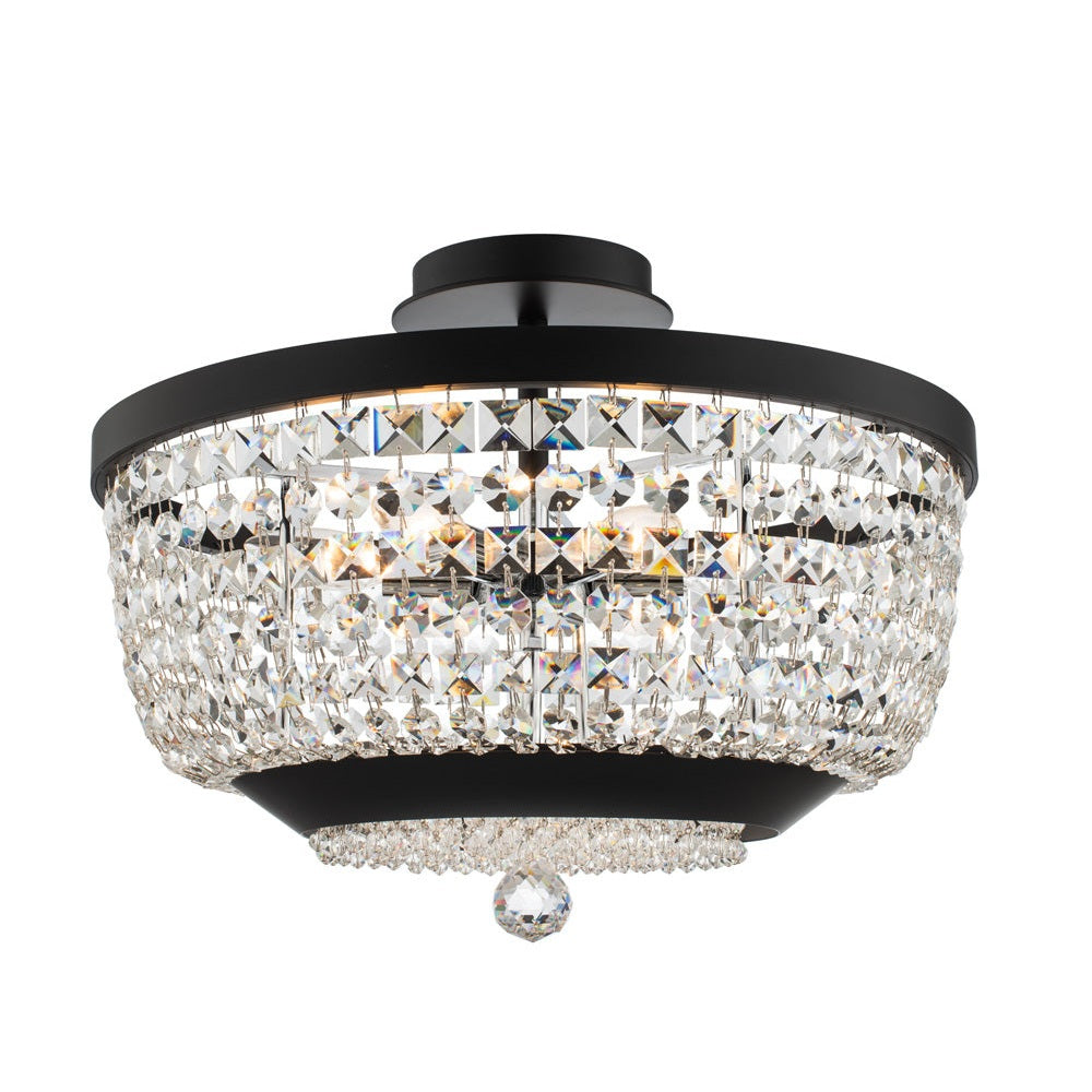 Allegri - 037345-052-FR001 - Six Light Semi Flush Mount - Terzo - Matte Black W Polished Chrome