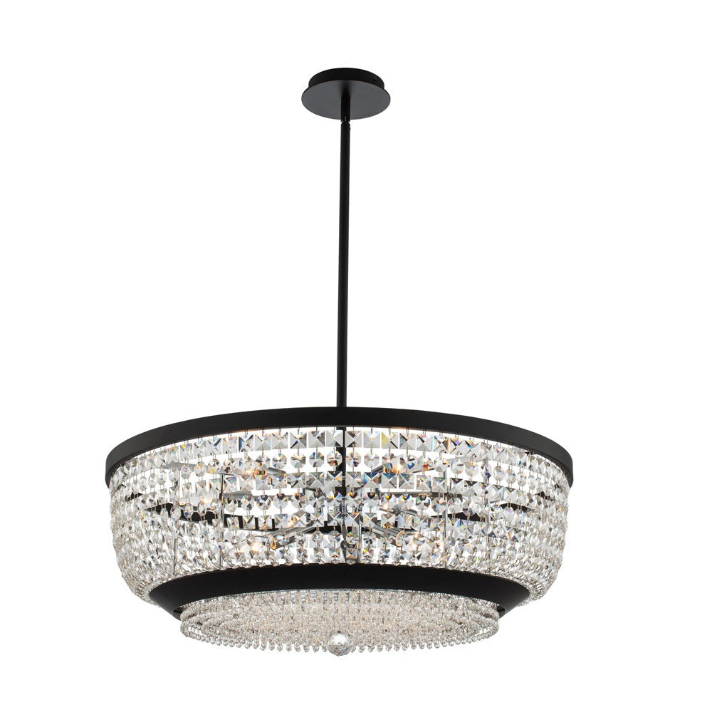 Allegri - 037355-052-FR001 - Nine Light Pendant - Terzo - Matte Black W Polished Chrome
