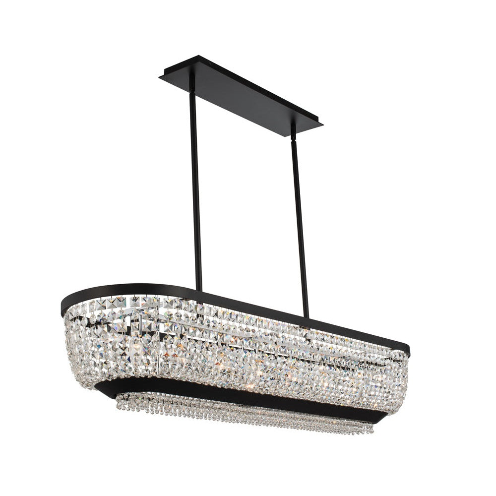 Allegri - 037361-052-FR001 - Seven Light Island Pendant - Terzo - Matte Black W Polished Chrome