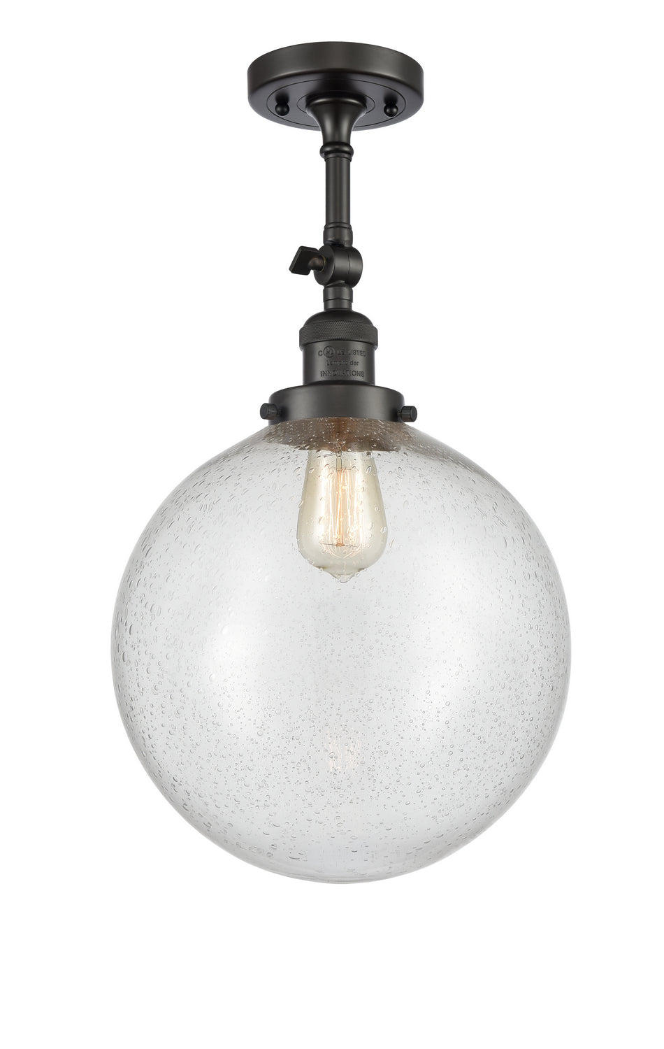 Innovations - 201F-OB-G204-12 - One Light Semi-Flush Mount - Franklin Restoration - Oil Rubbed Bronze
