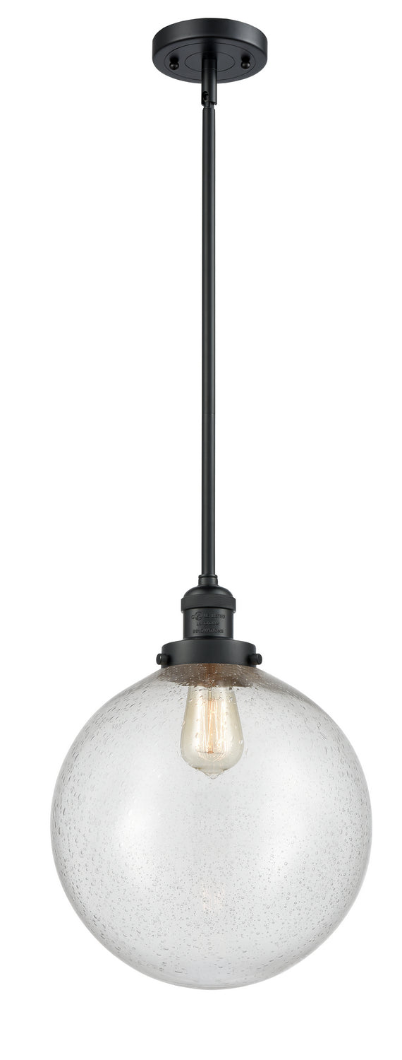 Innovations - 201S-BK-G204-12 - One Light Mini Pendant - Franklin Restoration - Matte Black
