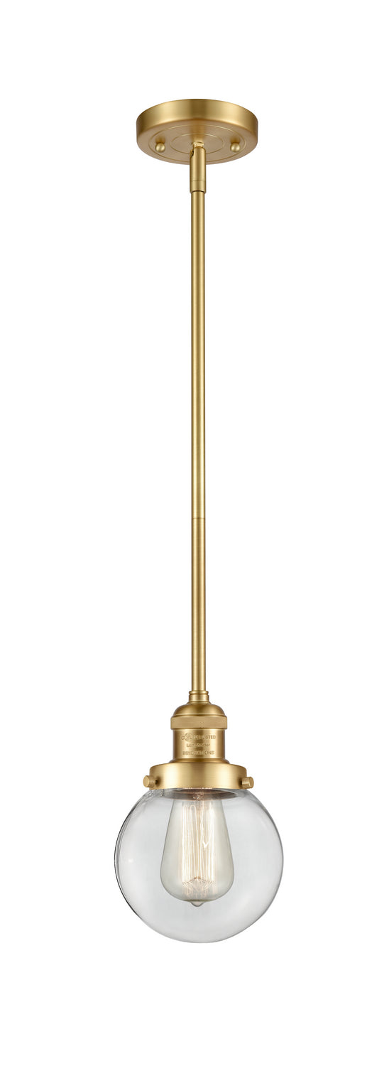 Innovations - 201S-SG-G202-6 - One Light Mini Pendant - Franklin Restoration - Satin Gold