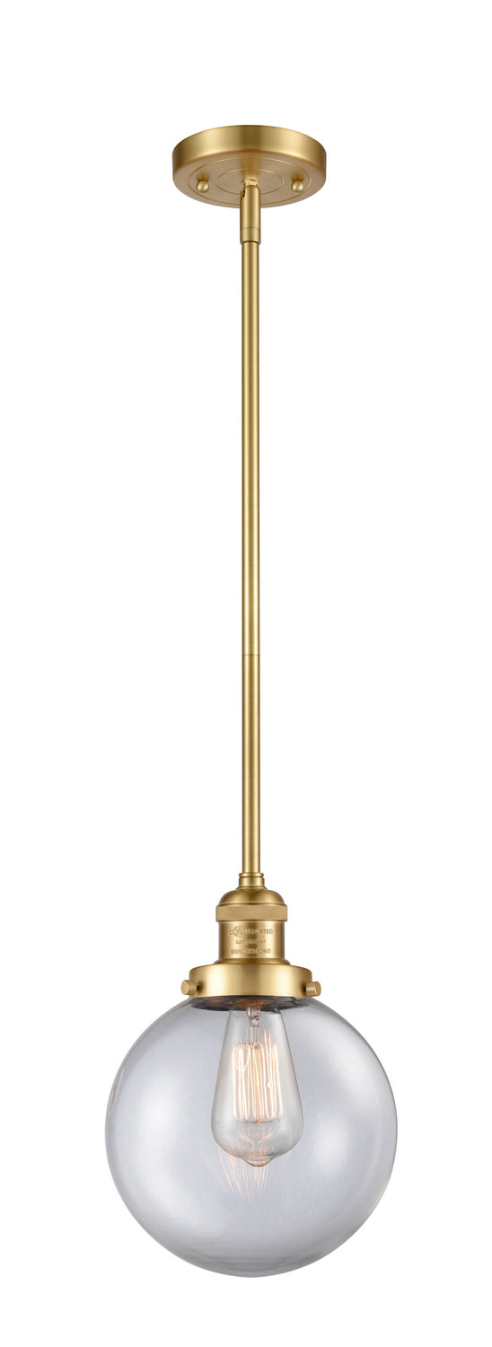 Innovations - 201S-SG-G202-8 - One Light Mini Pendant - Franklin Restoration - Satin Gold