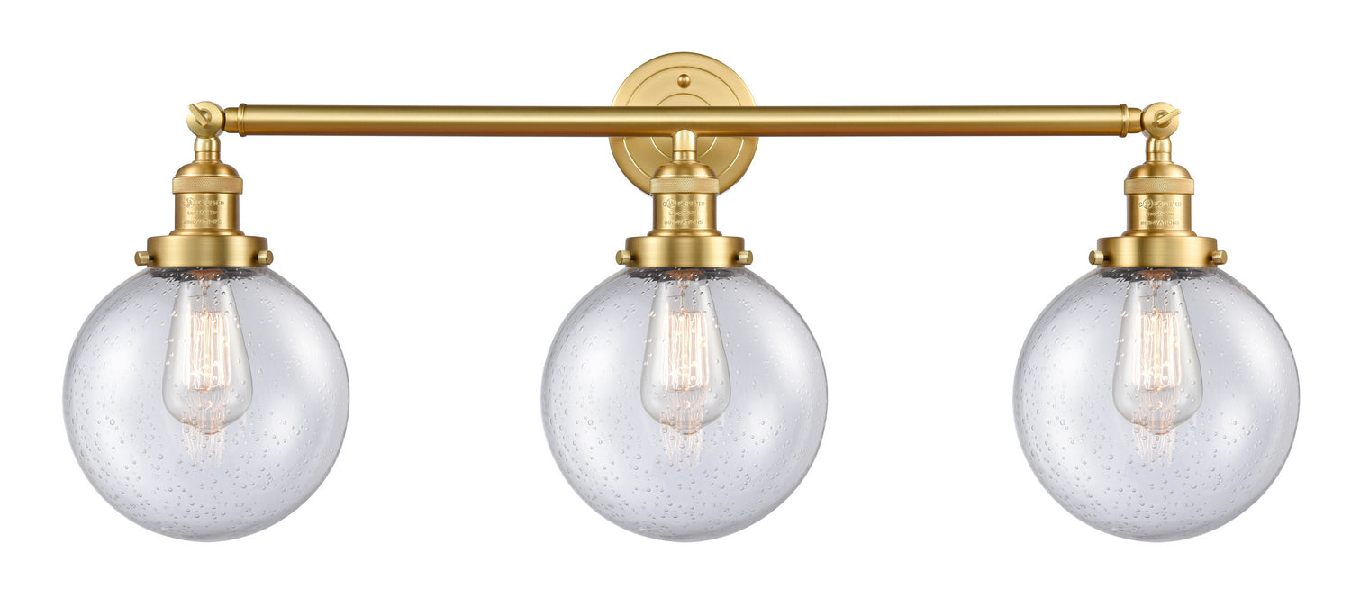 Innovations - 205-SG-G204-8 - Three Light Bath Vanity - Franklin Restoration - Satin Gold