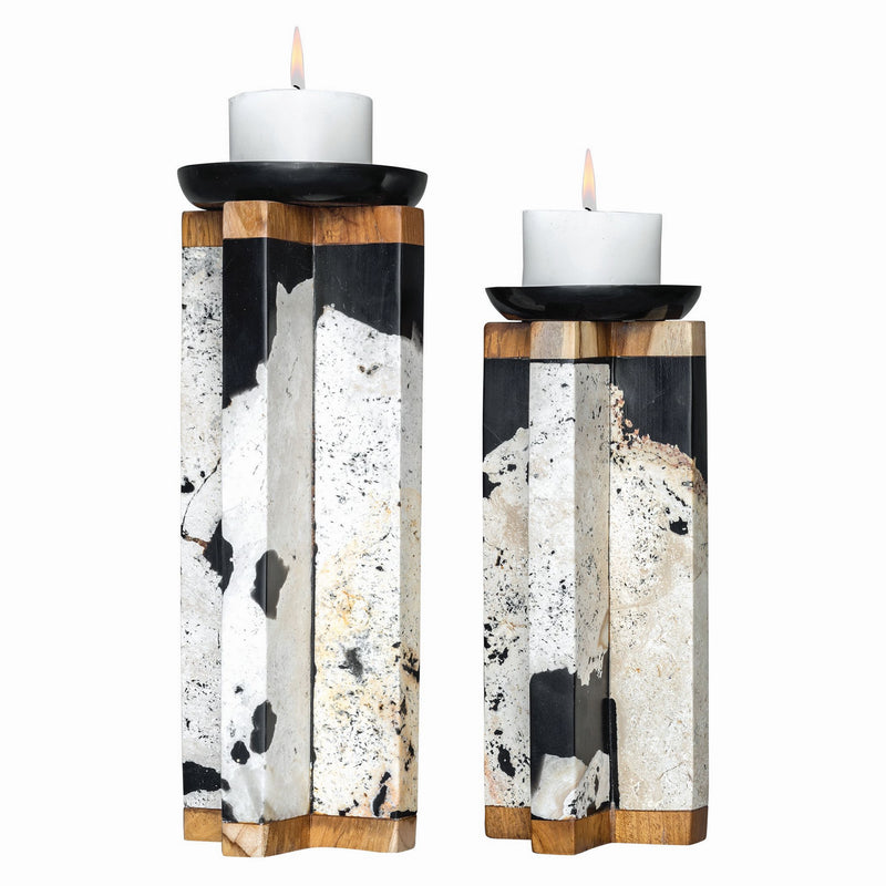 Uttermost - 17746 - Candleholders, S/2 - Illini - Natural Coral Stone