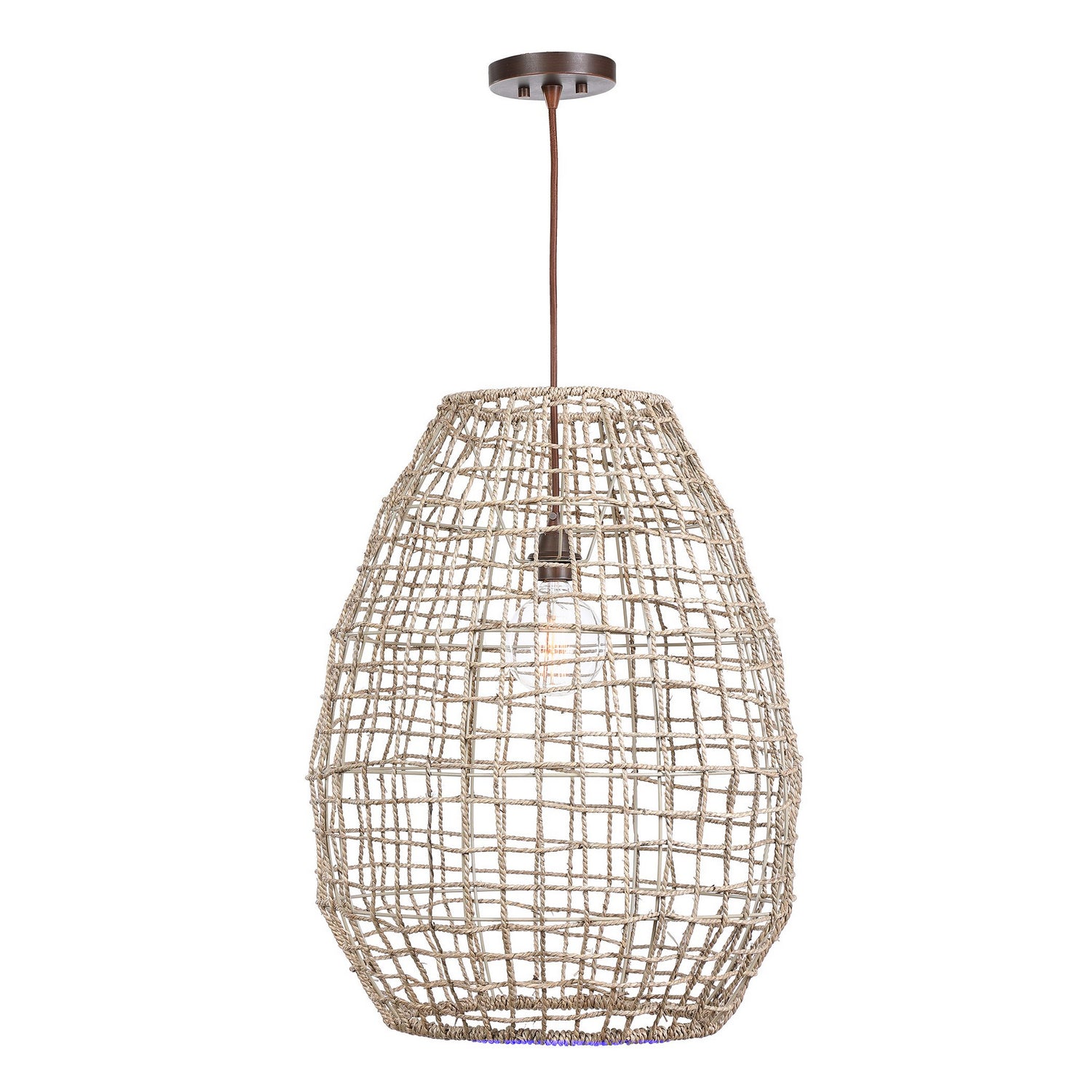 Uttermost - 21535 - One Light Pendant - Cross - Natuarl Woven Sea Grass