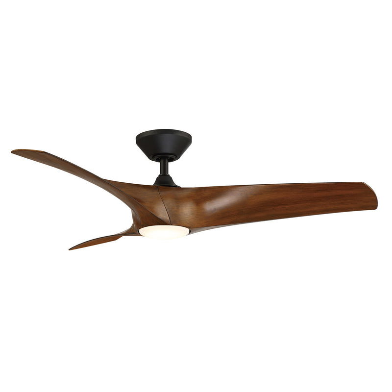 Modern Forms Fans - FR-W2006-52L-MB/DK - 52"Ceiling Fan - Zephyr - Matte Black/Distressed Koa