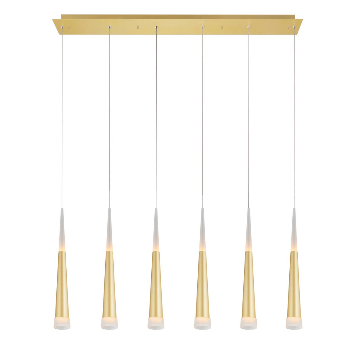 CWI Lighting - 1103P40-6-602 - LED Pool Table Light - Andes - Satin Gold