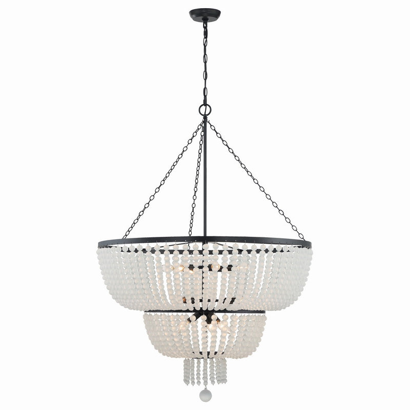 Crystorama - 612-MK - 12 Light Chandelier - Rylee - Matte Black